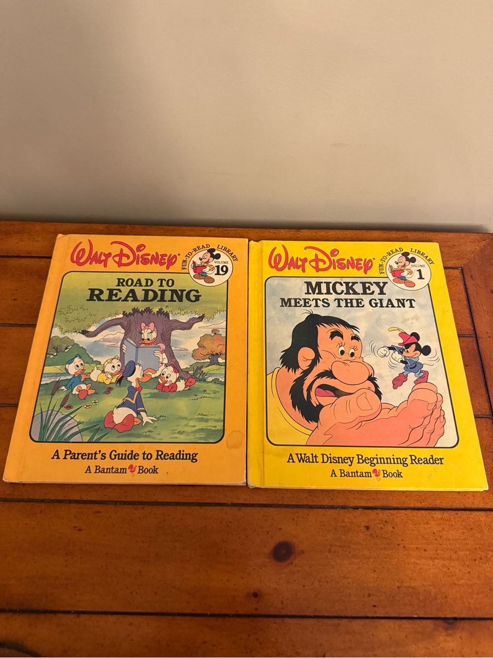 Vintage Disney Road to Reading & Mickey Meets The Giant Book Set of 2